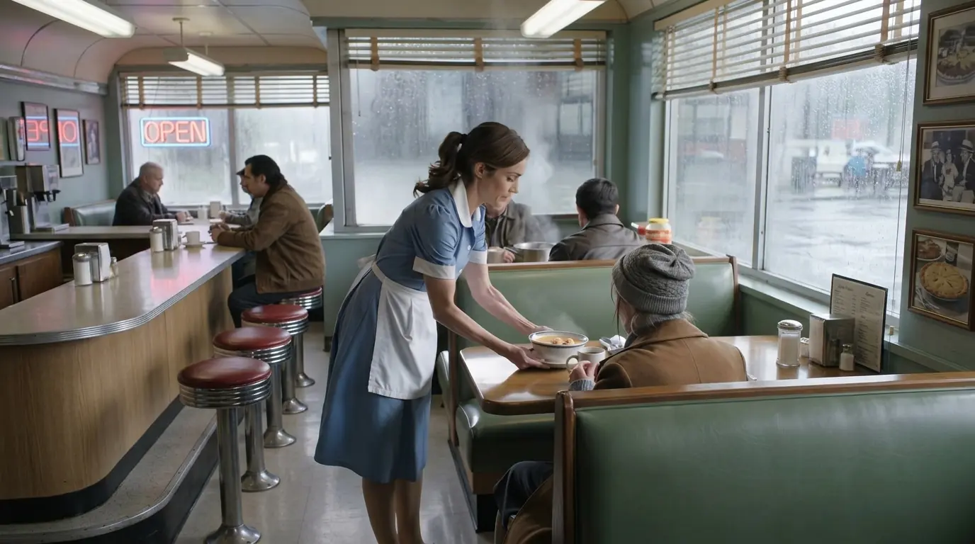 Kind Owner Fed A Poor Old Woman During The Rain — Then Officers Came To Shut Her Diner Down