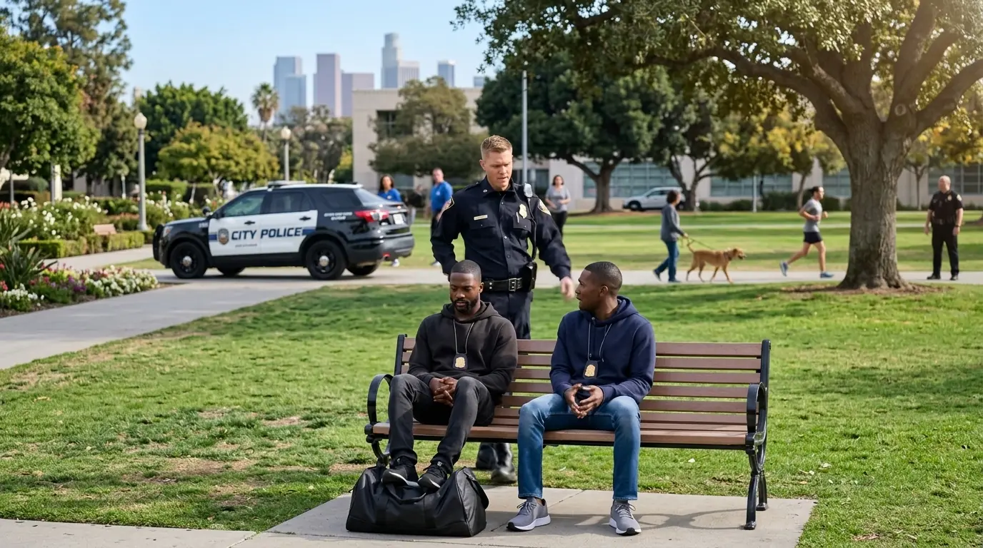 Cop Tries to Mess With Two Men on Park Bench — Unaware Who They Really Are