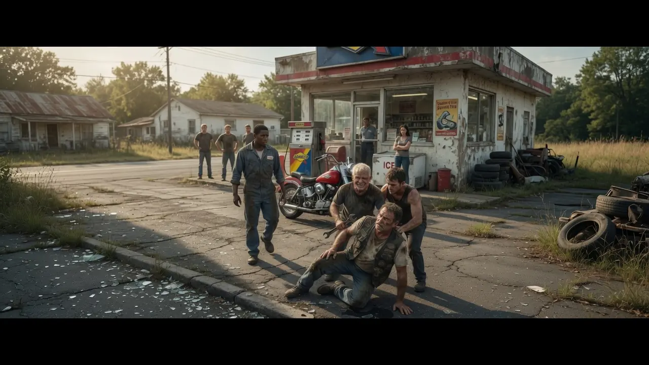 Six Men Cornered An Old Biker — Then One Black Mechanic Stepped In