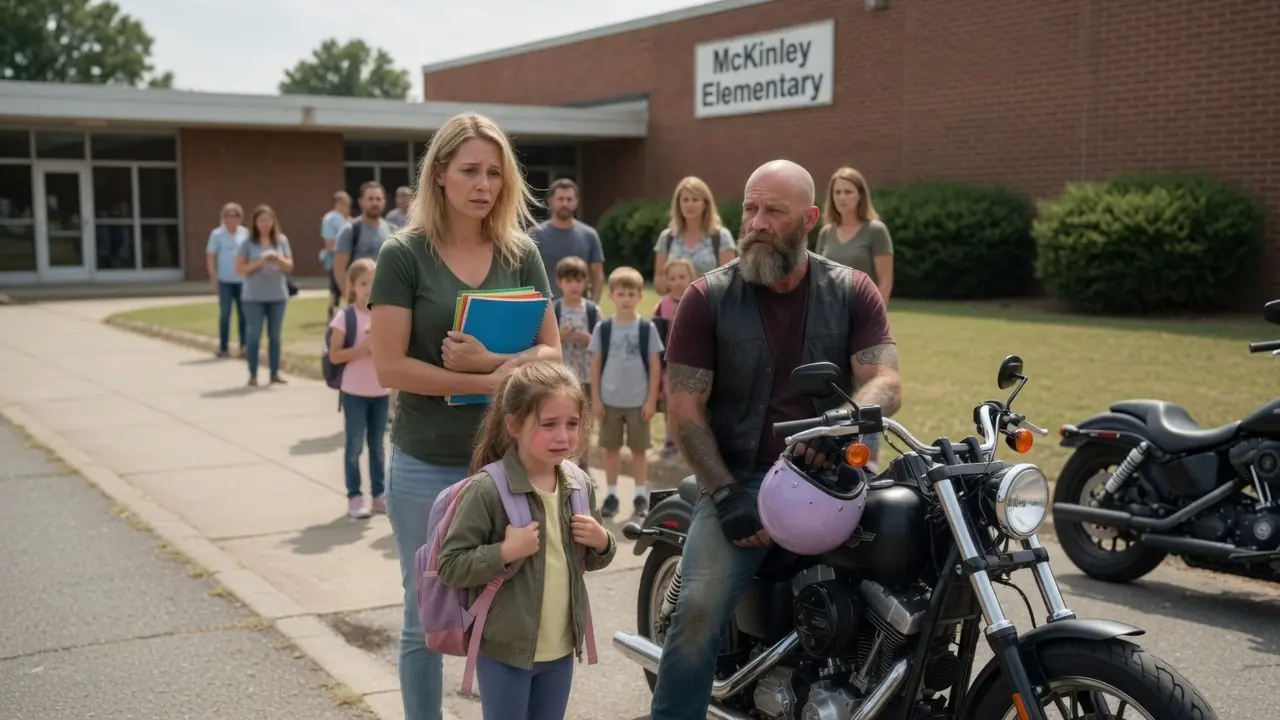 The Bullies Called Her “No Dad Girl” — Until A Biker Started Waiting At The School Gate
