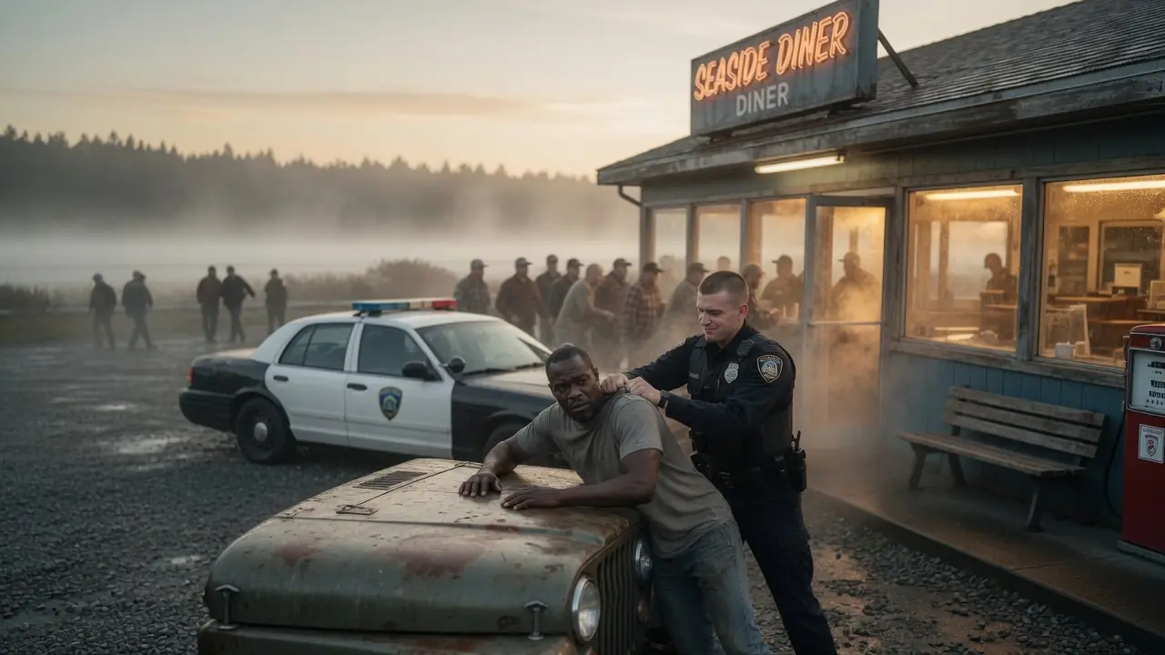 A Cop Slammed A Man Onto His Own Jeep — Then Twelve Men In The Diner Stood Up