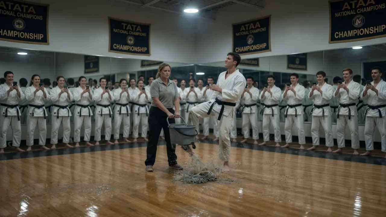 A Black Belt Humiliated A Janitor In Front Of The Whole Dojo — Then She Stopped Looking Down