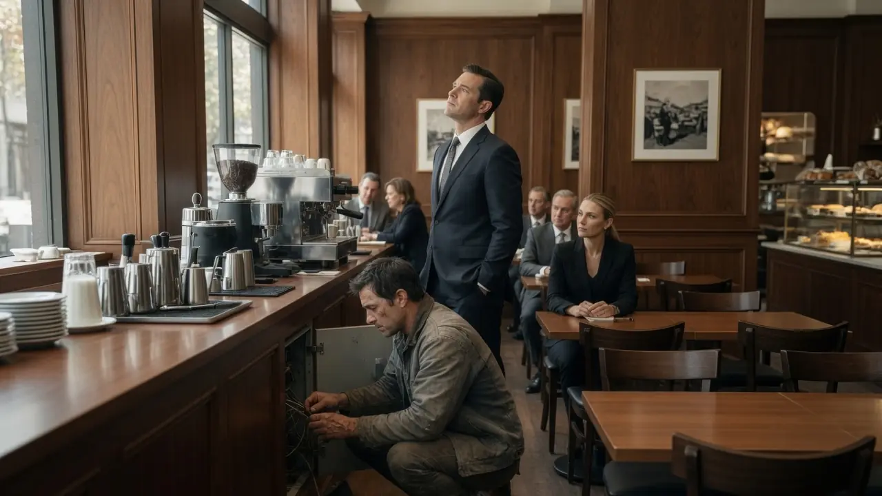 The Bully Pushed a Single Dad in Front of the CEO — Seconds Later, the Whole Café Went Silent