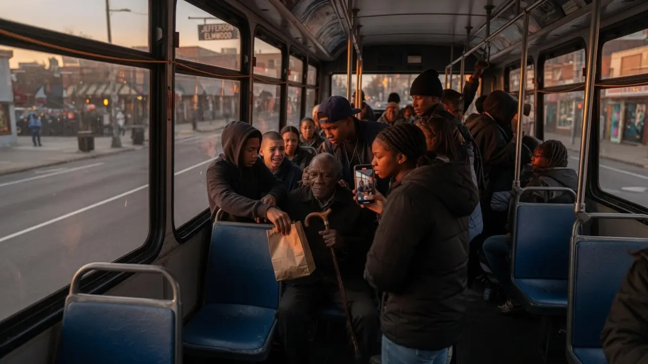They Shoved An Old Man On The Bus — Then He Said One Word That Froze Them
