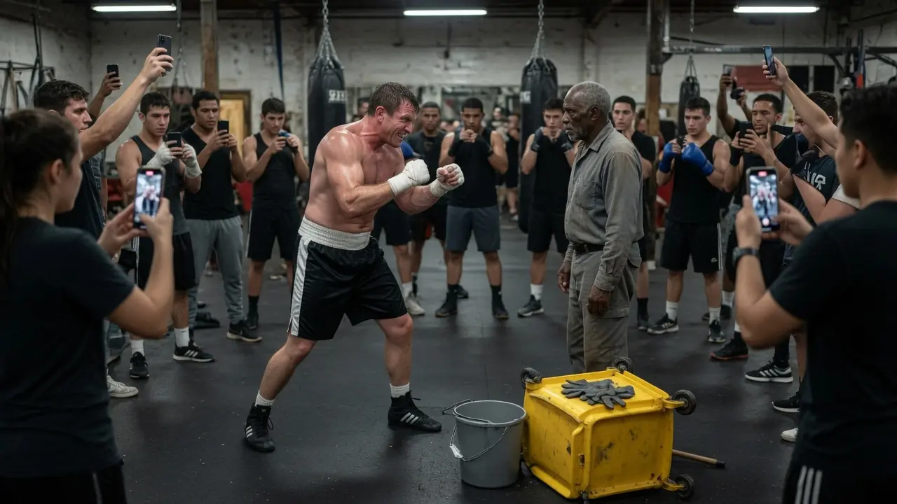 A Cocky Boxer Dared an Old Janitor to Dodge One Punch — Then the Gym Went Silent