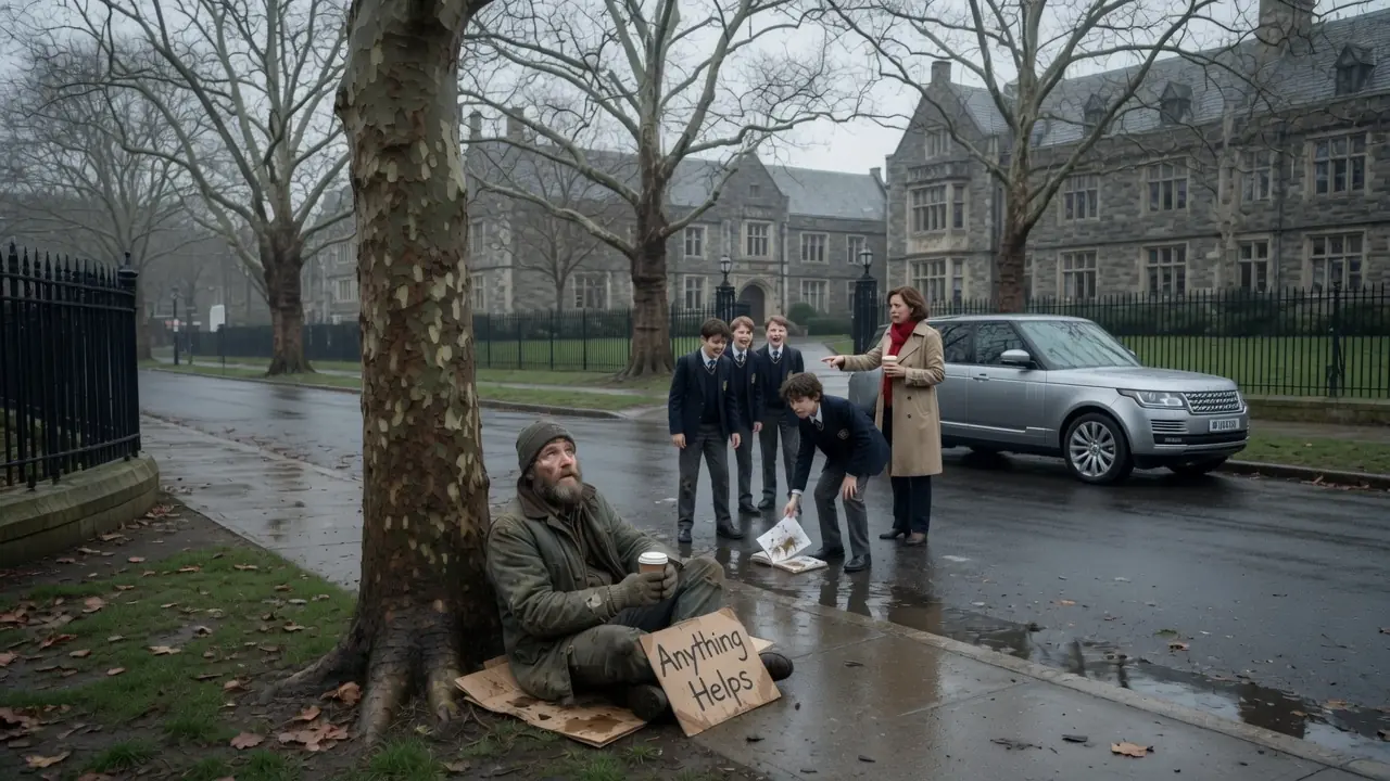 A Single Dad Disguised Himself As A Homeless Man Outside His Son’s School — Then Exposed The Bullies Who Broke Him