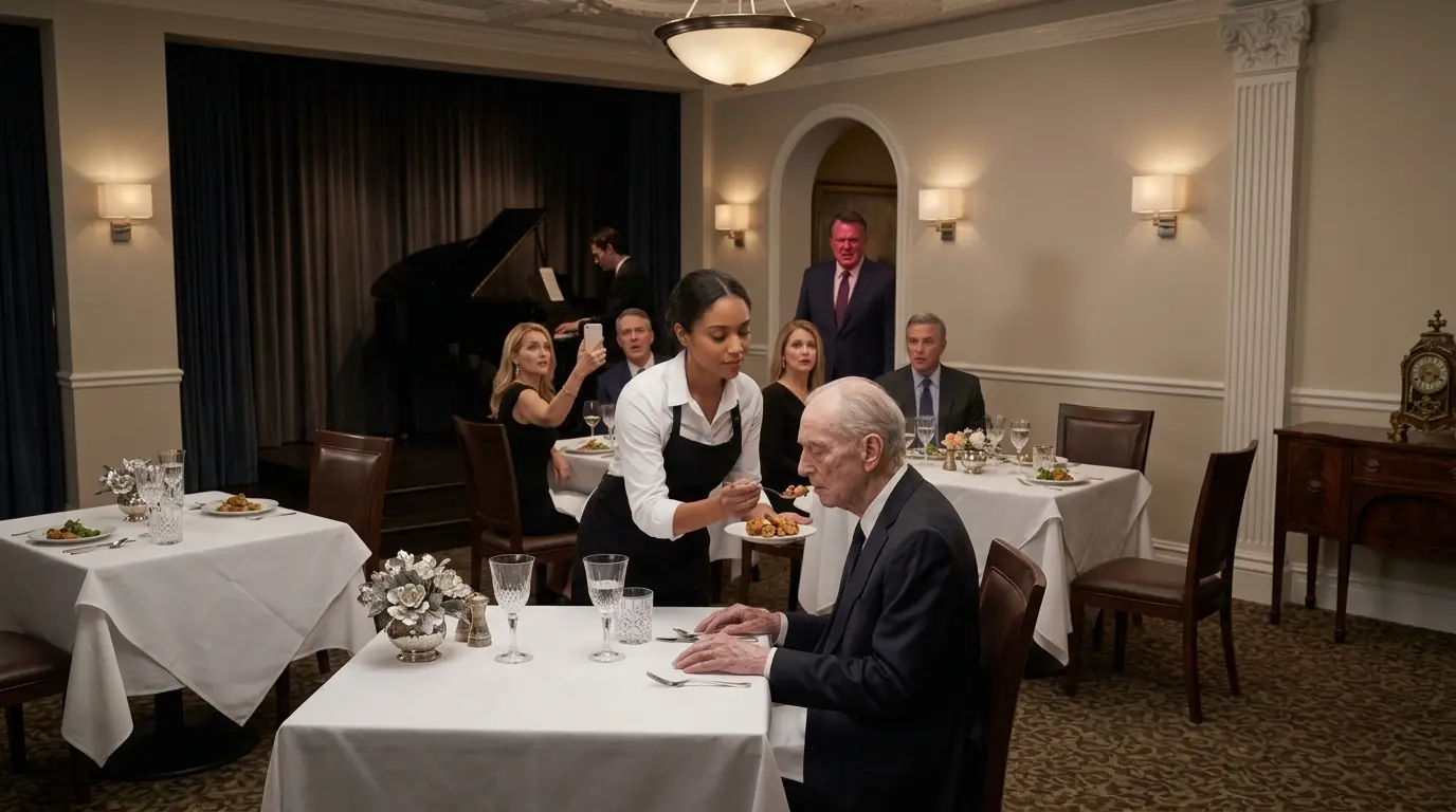 Kind Waitress Helps a Trembling Old Man Eat and Loses Her Job — 3 Days Later, a CEO Finds Her