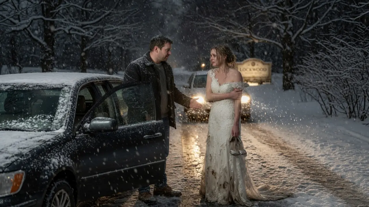 The Single Father Stopped For A Runaway Bride In The Snow — And Found The Family His Daughter Had Been Praying For