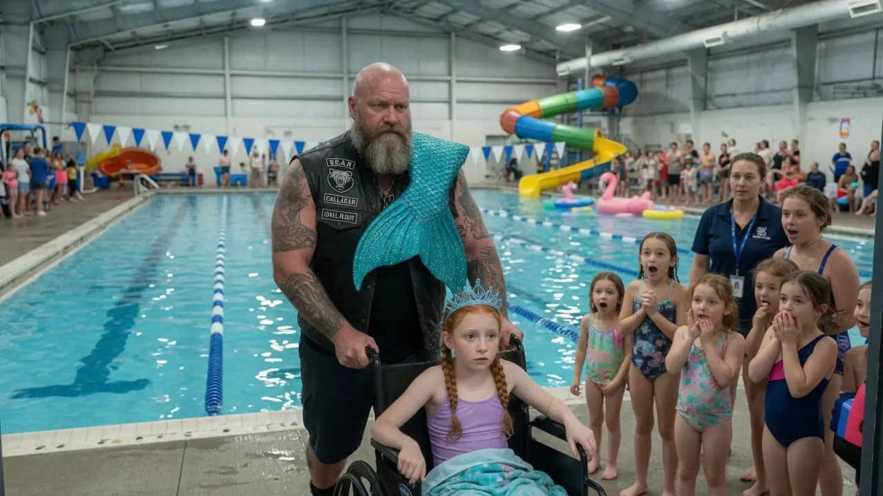 Everyone Mocked the Giant Biker in a Mermaid Tail — Until They Learned Why His Daughter Was Afraid of the Water