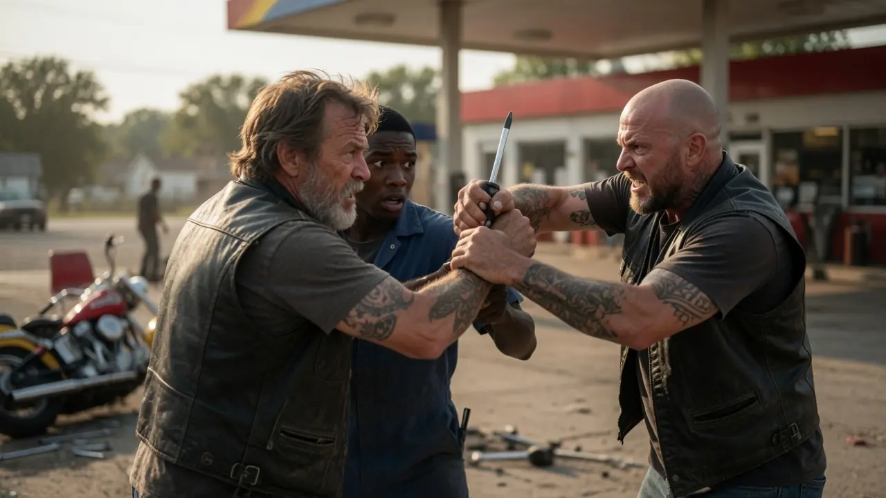 (Part 3) Six Bikers Cornered an Old Man at a Gas Station — Then a Young Black Mechanic Stepped In