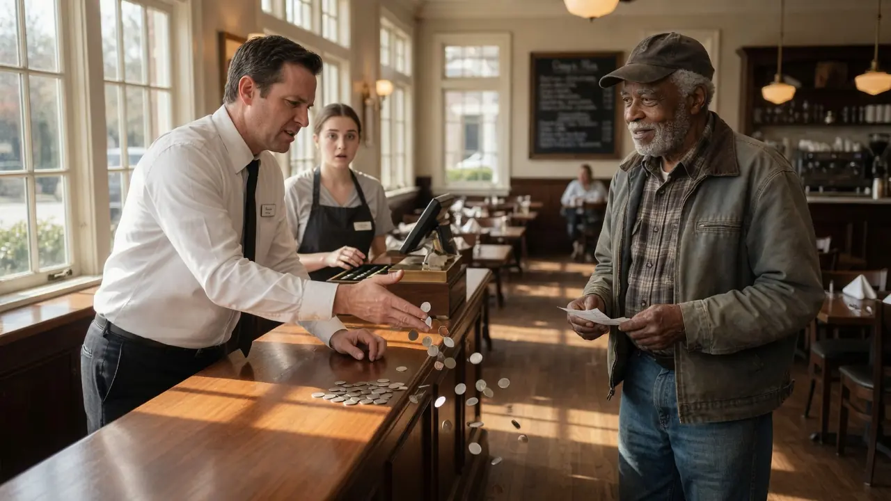 A Restaurant Manager Mocked a Black Man Over a Few Coins — "Pick It Up." He Didn't See the Twist Coming