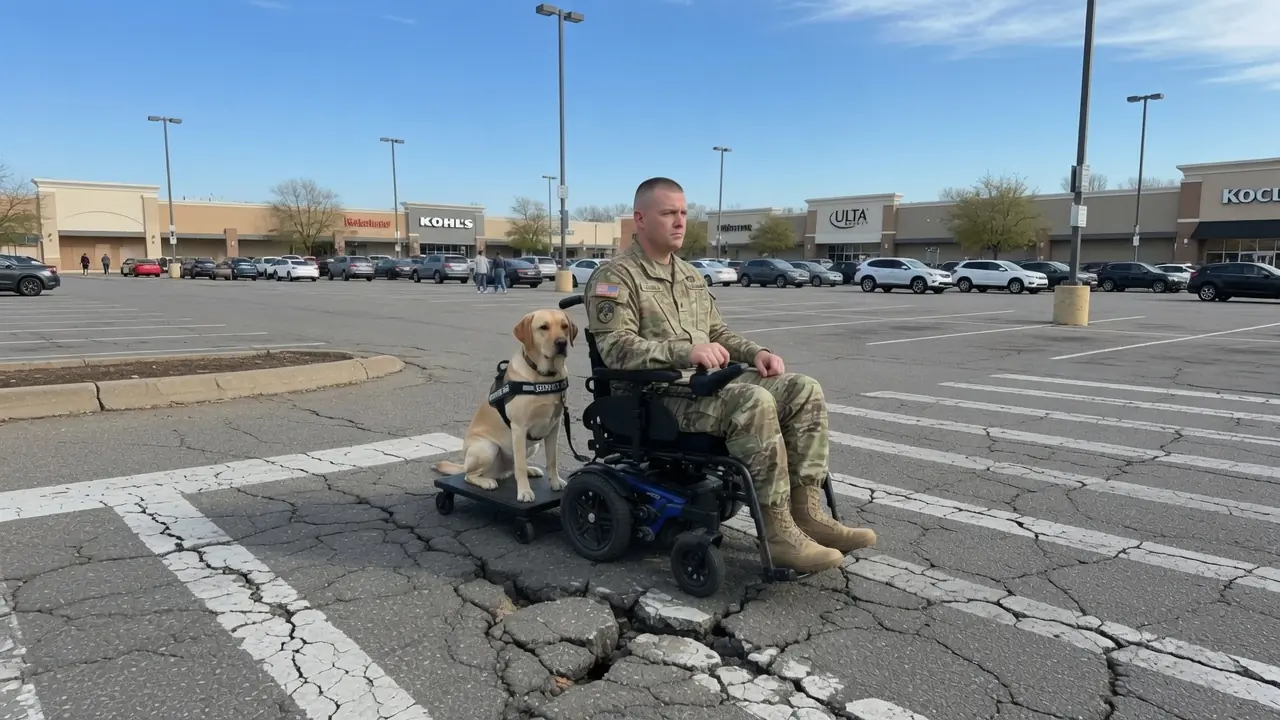 A Soldier and His Dog Were Stuck Beside the Road — Then One Stranger Lifted More Than a Wheel