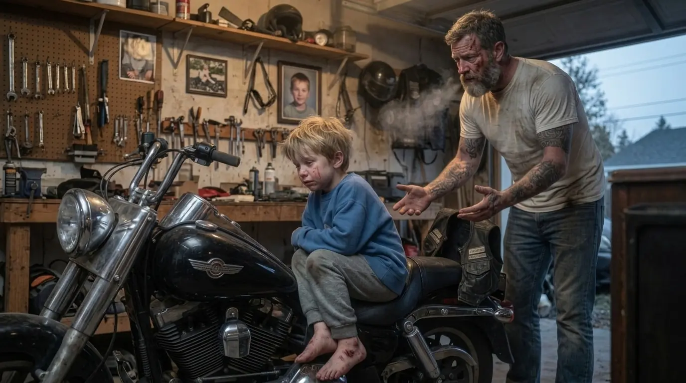 Biker Finds a Barefoot 7-Year-Old Sleeping on His Harley — 47 Hells Angels Show Up Within Hours