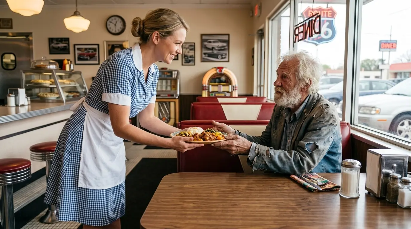 Poor Waitress Shared Her Only Meal With An Old Man — Minutes Later, She Was Fired