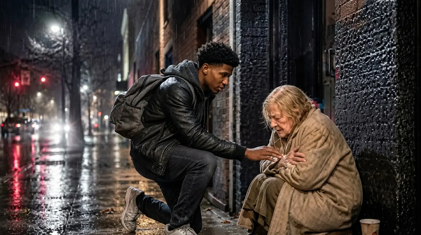 Poor Boy Walked Old Woman Home in Storm — Next Day, 10 Luxury Limos Pulled Up at His Door