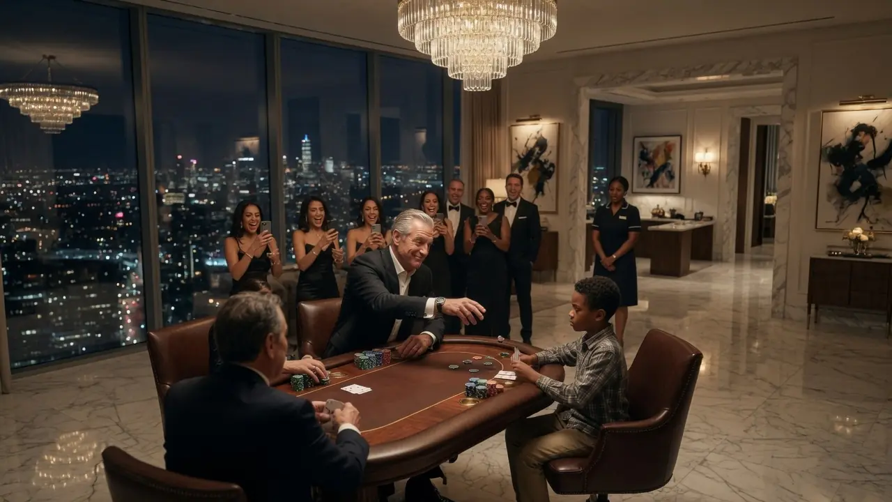 Billionaire Forces Black Maid’s Son to Play Poker as a Joke — Then Freezes at the Boy’s Genius