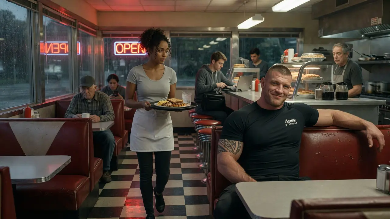 A Cocky Fighter Thought the Waitress Was Alone — He Never Saw the Man in the Back Booth