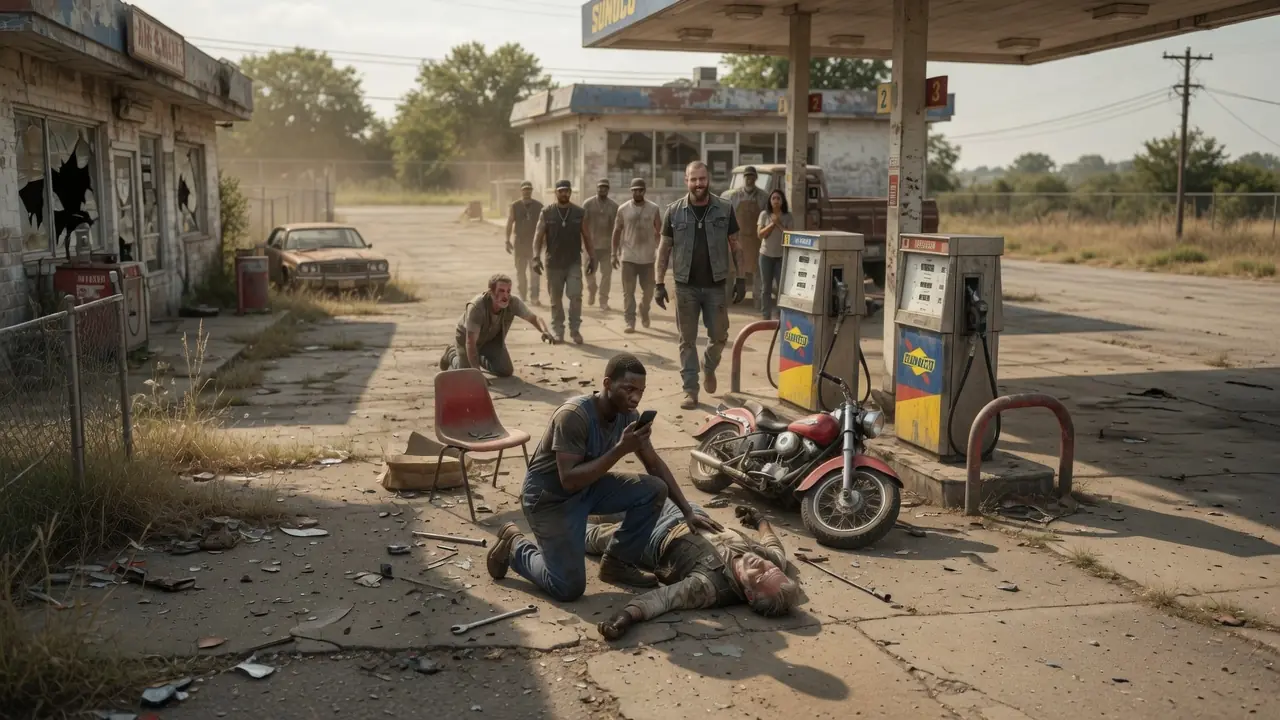 Six Bikers Surrounded an Elderly Man at a Gas Station — Then a Young Mechanic Walked Over