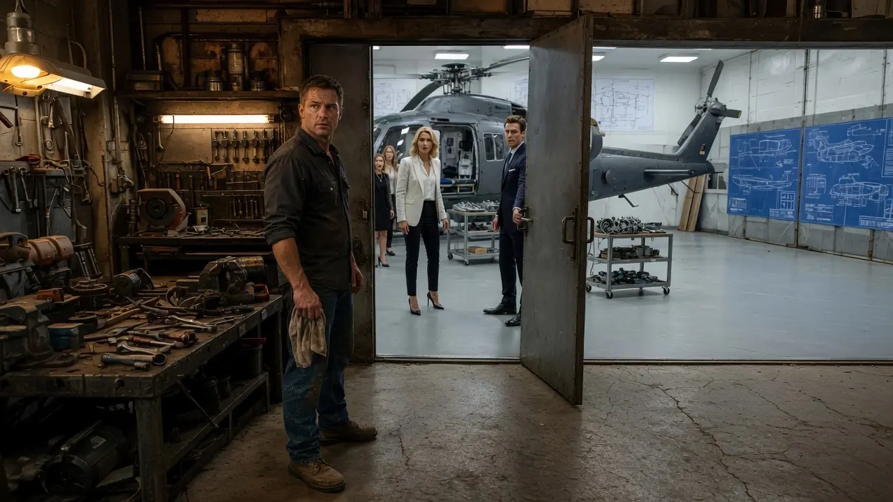 They Mocked The Single Dad As Just A Mechanic — Until They Saw The Helicopter In His Workshop