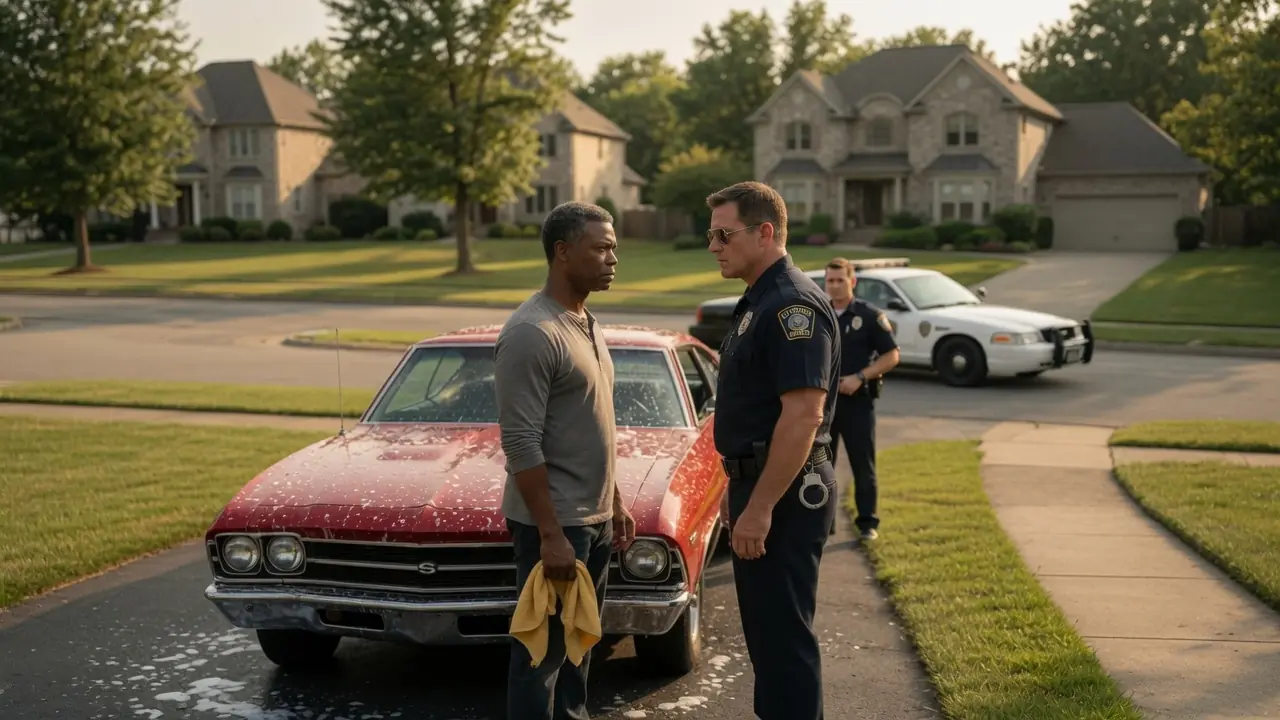 The Officer Threatened A Man Washing His Car — Then He Saw The Badge In His Wallet