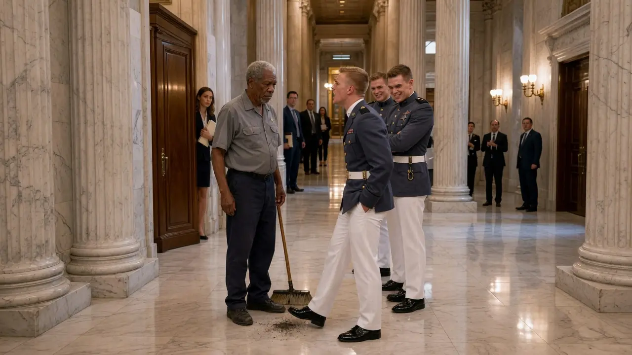 The Colonel Shouted an Order Nobody Knew — Until the Old Janitor Snapped to Attention