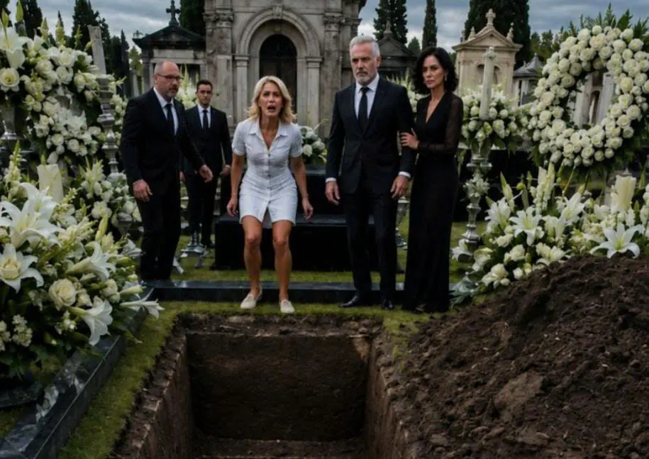 During the funeral of a billionaire’s daughter, her attending nurse ran into the cemetery and shouted in panic that the girl was still alive. Everyone present called her crazy, until something appeared on everyone’s phone screens that made their blood