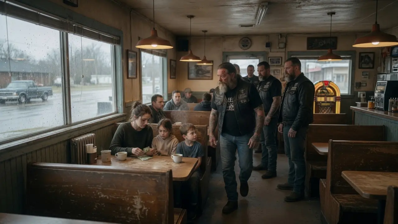 “Mom, Save The Food For Dad’s Prison Visit” The Little Boy Said — The Hells Angel Looked Up And Changed Everything