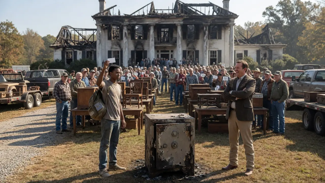 Everyone Laughed When a Black College Student Bid $85 on a Burnt Safe — Then He Said Five Chilling Words