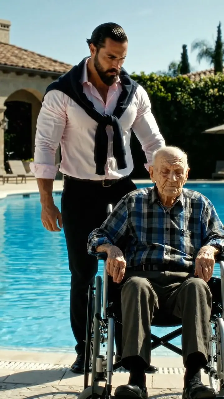 The son pushed his paralyzed father