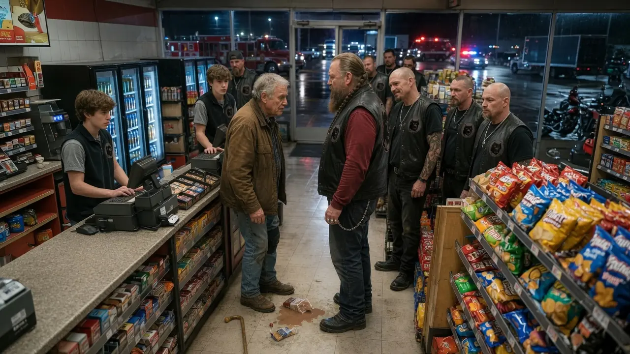 Bikers Mo-cked an Old Man at a Gas Station — Then the Woman He Once Saved Arrived
