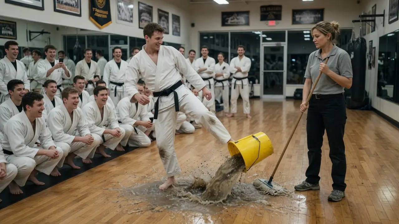 A Cocky Black Belt Humiliated the Dojo Janitor—Then Someone Walked In and Said Her Name