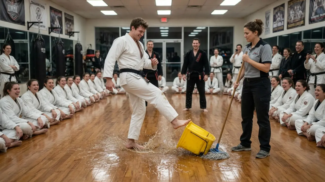 The Dojo Laughed at the Janitor—Until Someone Walked In Looking for Her