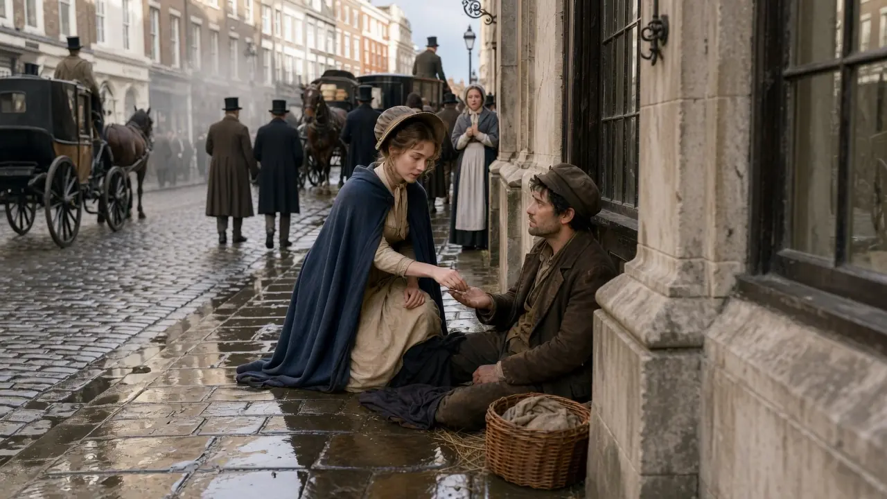 She Gave Her Last Coin to a Street Beggar — Unaware He Was the Duke She Was to Marry