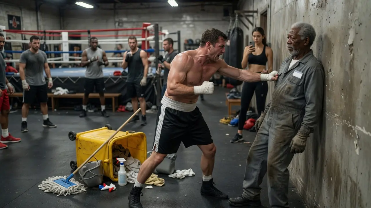 A Cocky Boxer Challenged an Old Janitor to Dodge One Punch — Nobody Expected What Happened Next