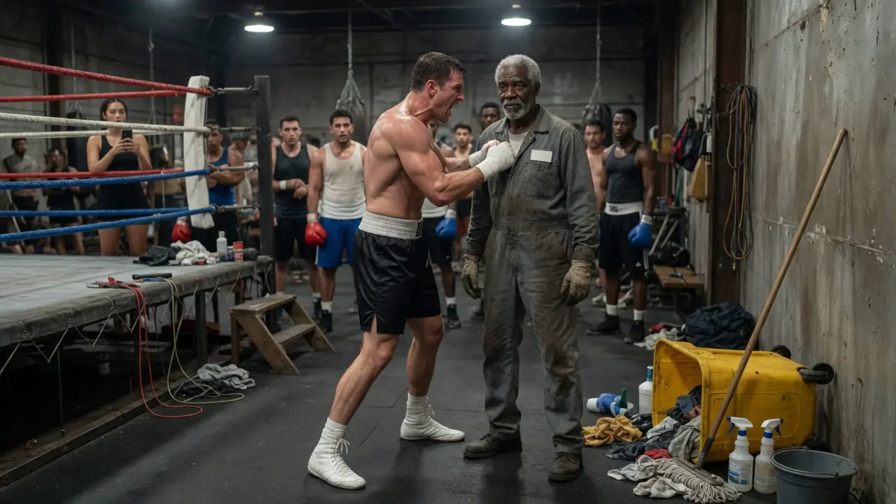 The Gym Laughed as a Boxer Challenged an Old Janitor — Seconds Later, Nobody Was Laughing