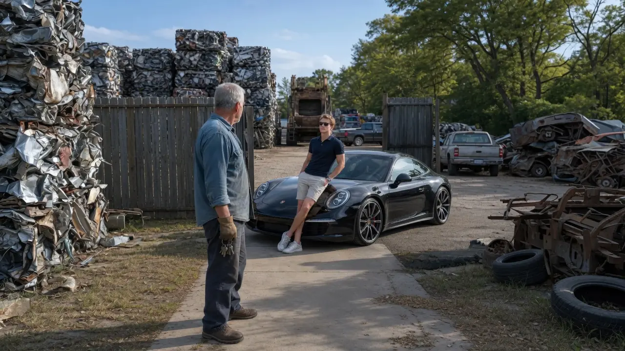 Spoiled Karen’s Son Parked in My Driveway Every Morning — So I Crushed His Porsche Into Scrap