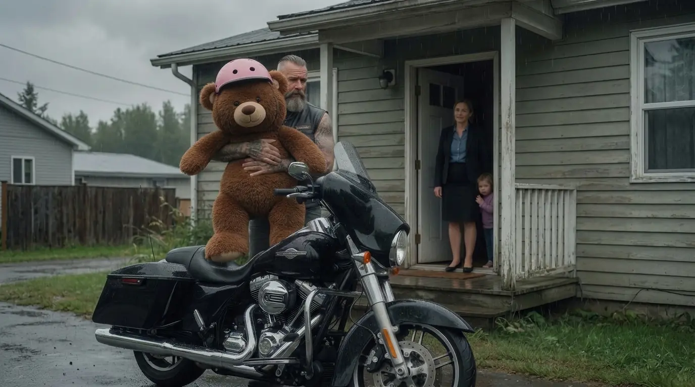 A Biker Rode Through The Rain With A Teddy Bear — Then A Foster Girl Finally Found Home