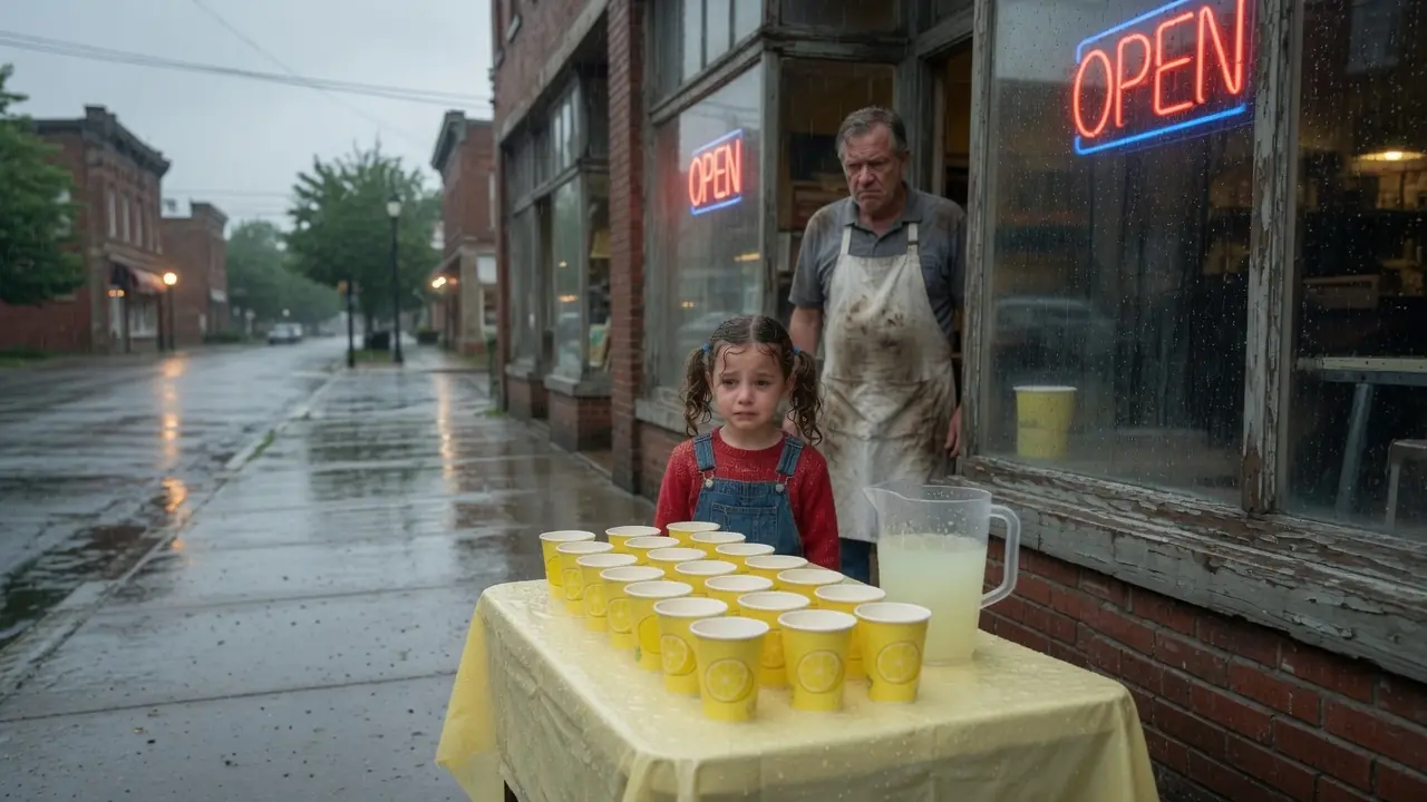 A Biker Gave His Daughter The Whole Umbrella In The Rain — Then Everyone Learned Why