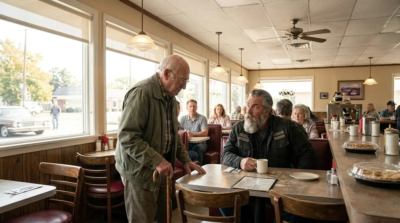 “Can I Sit With You?” a LIMPING Old Man Asked a Hells Angels Biker — What Happened NEXT Changed Everything