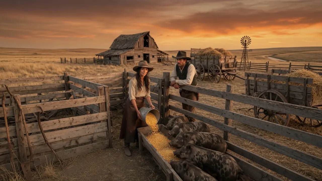 He Hired Her To Feed The Hogs — She Saved His Dying Farm And Silenced The Whole County