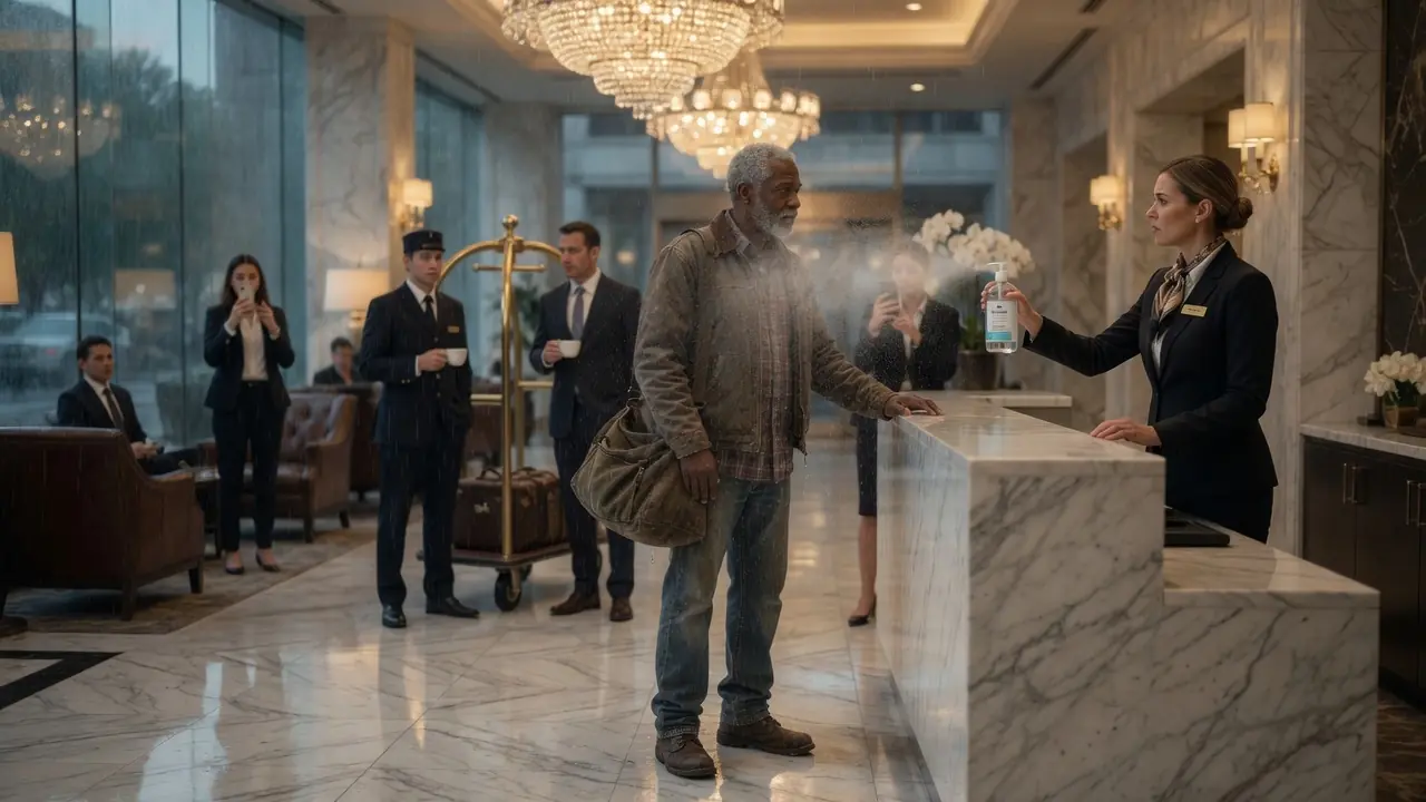 The Manager Mocked a Poor Guest by Spraying Him With Sanitizer — Then the Elevator Doors Opened