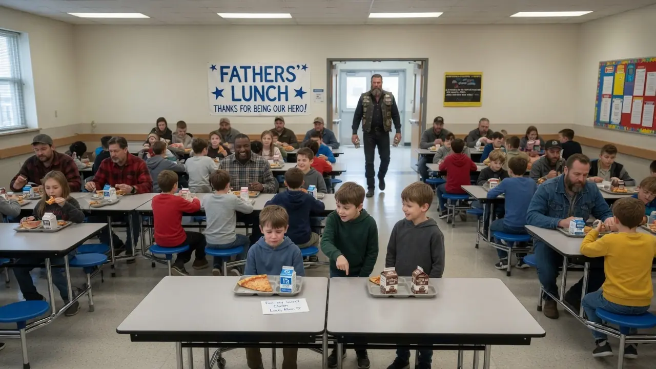 The Boy Who Ate Alone Every Day — Until a Biker Walked Into His Cafeteria