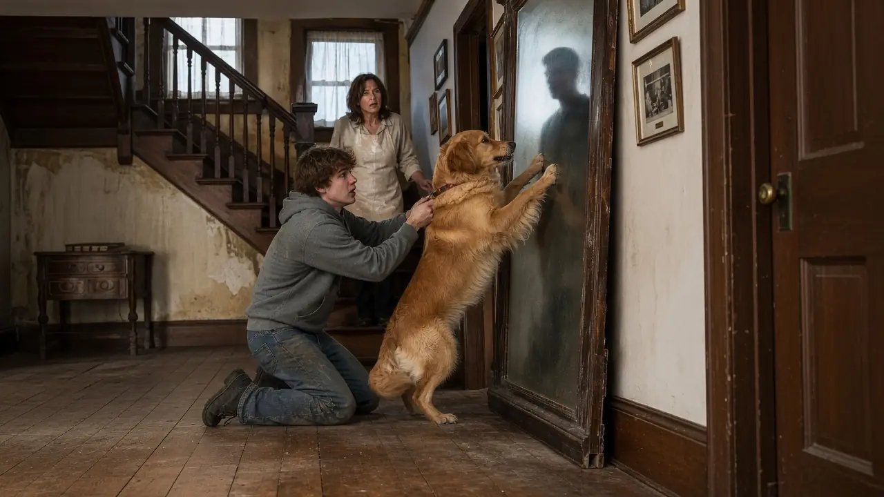 Family Dog Kept Pawing At Mirror — When They Took It Down, They FOUND a Secret