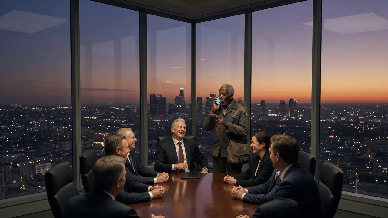A Billionaire Mocked a Homeless Old Man in His Boardroom — Then the Phone Suddenly Rang
