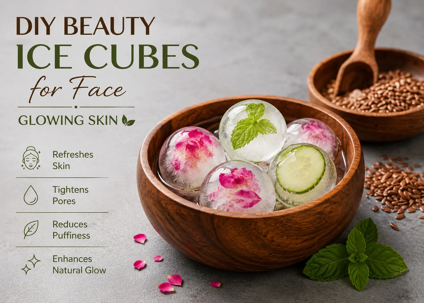 DIY Beauty Ice cubes for Face, Glowing Skin