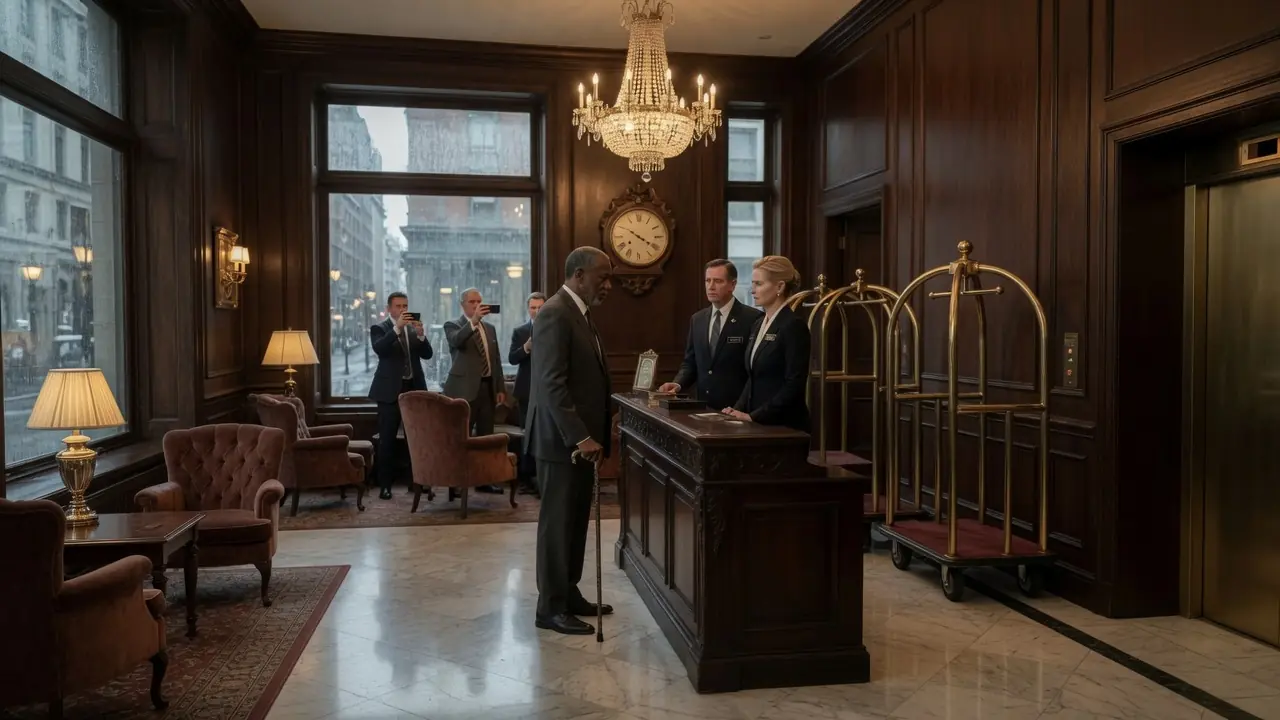 The Front Desk Humiliated An Old Man With A Cane — Then She Asked Who He Was