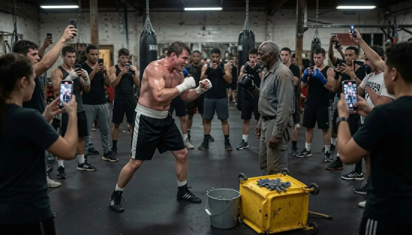 The Young Boxer Mocked an Elderly Janitor — Then Dared Him to Avoid a Single Punch