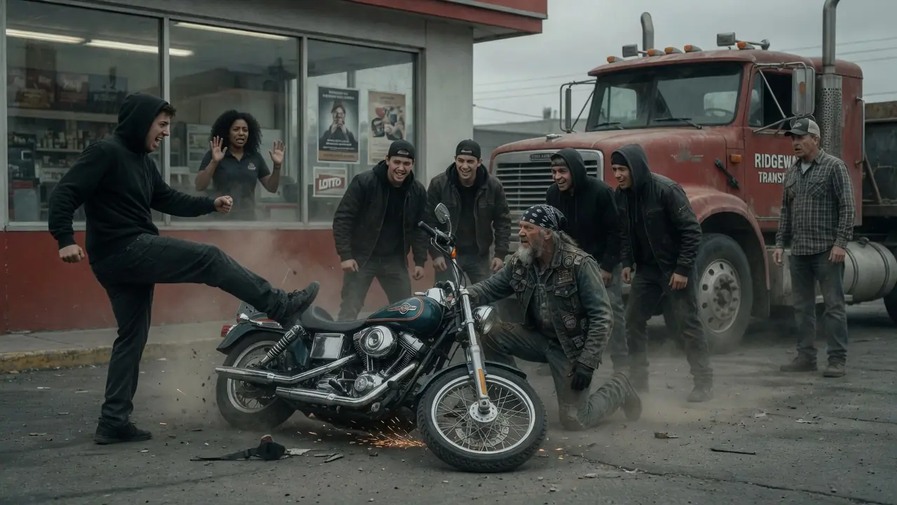 An Old Biker Was Trapped by Six Men — Then a Calm Black Mechanic Changed Everything