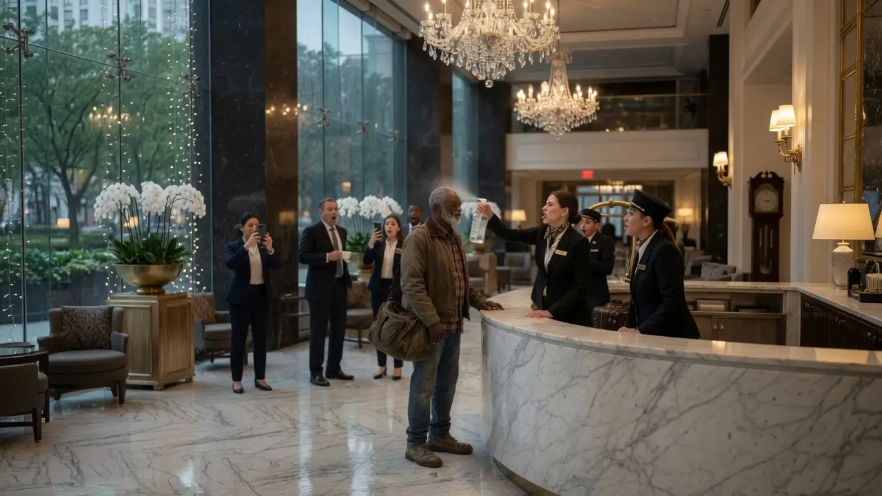 A Hotel Manager Sprayed a Poor Guest With Sanitizer to Humiliate Him — Then the Elevator Doors Opened