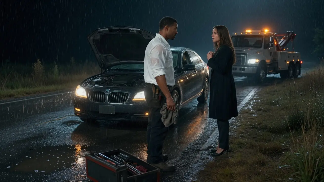 A Black Single Dad Fixed a Billionaire's Car in the Rain — She Whispered, Don't You Remember Me